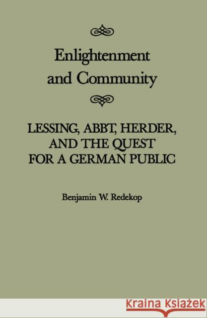 Enlightenment and Community: Volume 28