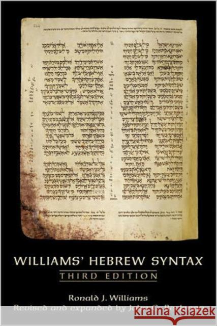 Williams' Hebrew Syntax, Third Edition