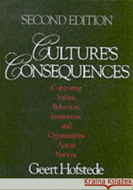 Culture′s Consequences: Comparing Values, Behaviors, Institutions and Organizations Across Nations