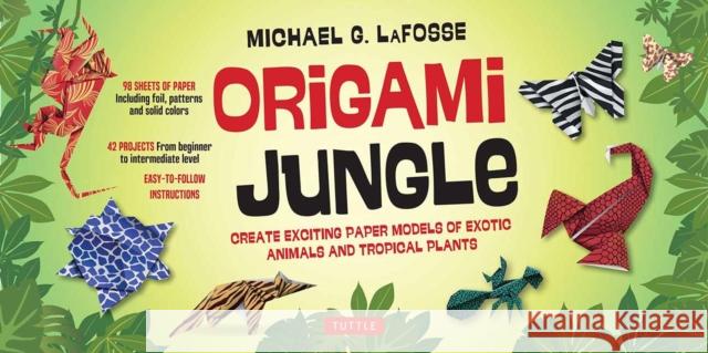 Origami Jungle Kit: Create Exciting Paper Models of Exotic Animals and Tropical Plants: Kit with 2 Origami Books, 42 Projects and 98 Origa