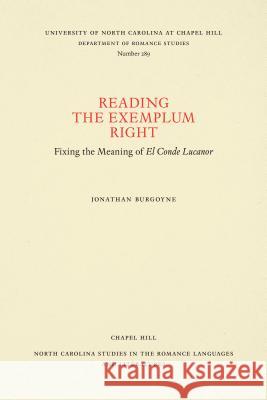 Reading the Exemplum Right: Fixing the Meaning of El Conde Lucanor