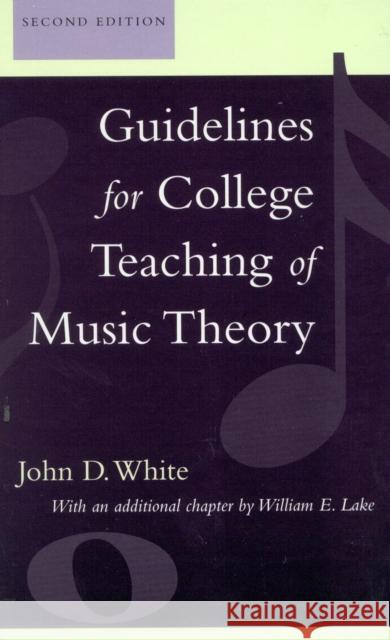 Guidelines for College Teaching of Music Theory