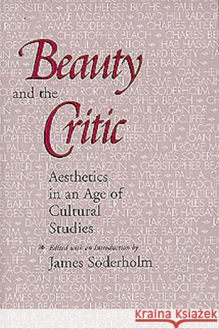 Beauty and the Critic: Aesthetics in an Age of Cultural Studies