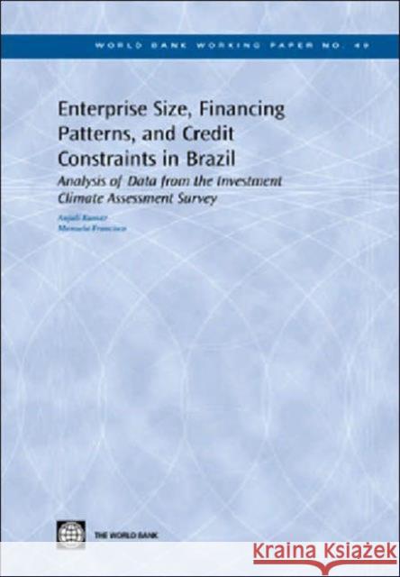 Enterprise Size, Financing Patterns, and Credit Constraints in Brazil: Analysis of Data from the Investment Climate Assessment Survey
