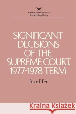 Significant Decisions of the Supreme Court, 1977-78 Term