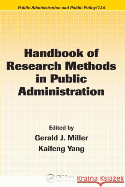 Handbook of Research Methods in Public Administration