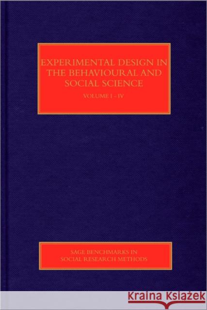 Experimental Design in the Behavioral and Social Sciences