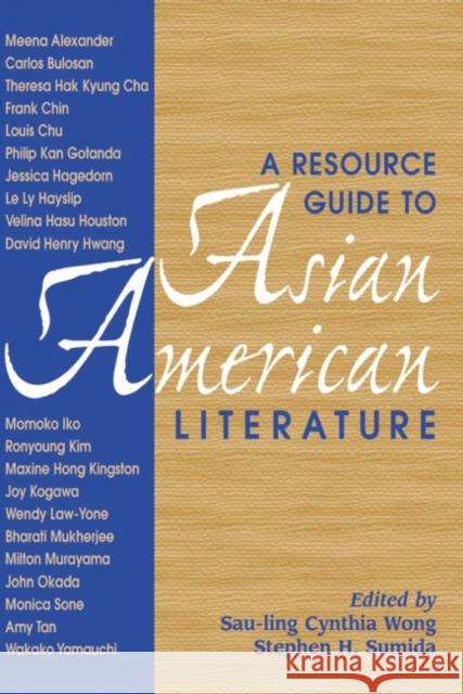 A Resource Guide to Asian American Literature