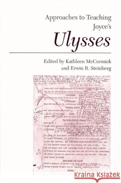 Approaches to Teaching Joyce's Ulysses