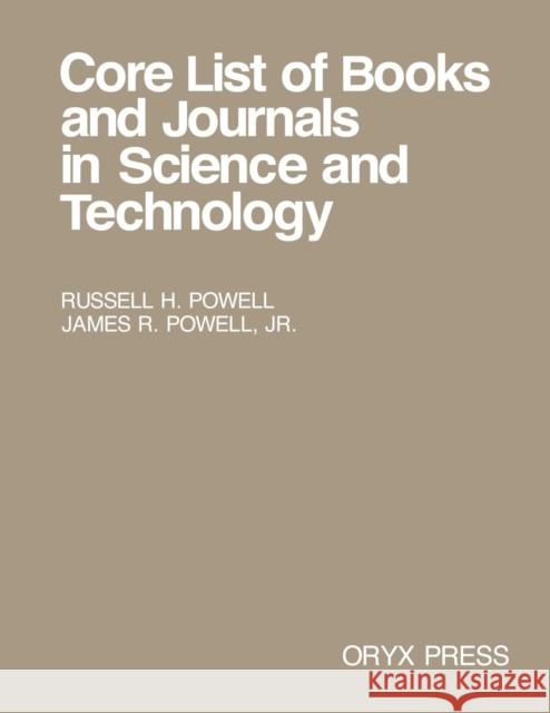 Core List of Books and Journals in Science and Technology