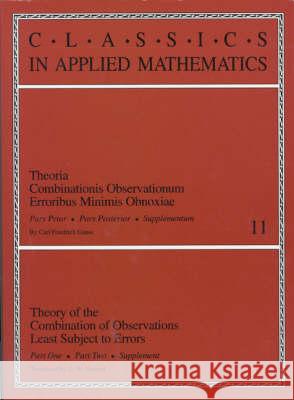 THEORY OF THE COMBINATION OF OBSERVATIONS LEAST SUBJECT TO ERRORS SUPPLEMENT