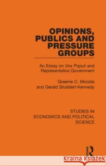 Opinions, Publics and Pressure Groups