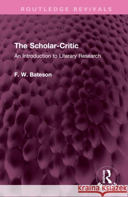 The Scholar-Critic