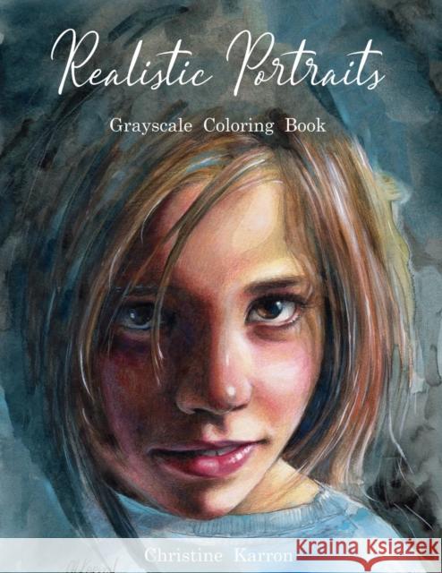 Realistic Portraits Grayscale Coloring Book