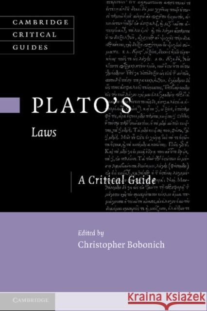 Plato's 'Laws': A Critical Guide