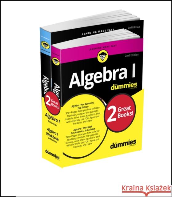 Algebra I For Dummies Book + Workbook Bundle