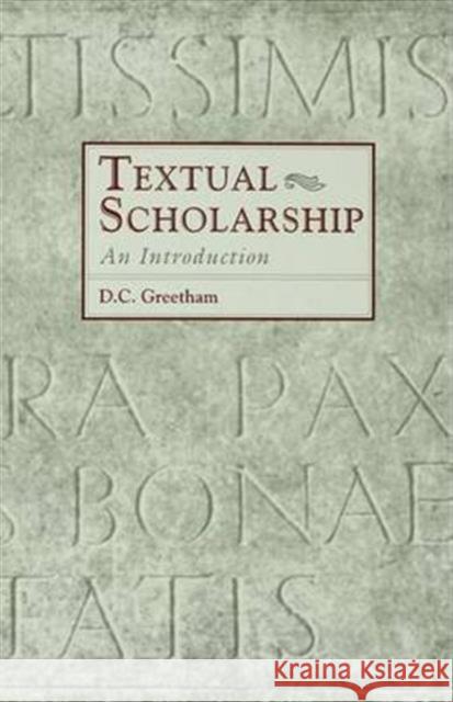 Textual Scholarship: An Introduction