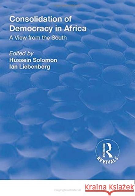 Consolidation of Democracy in Africa: A View from the South