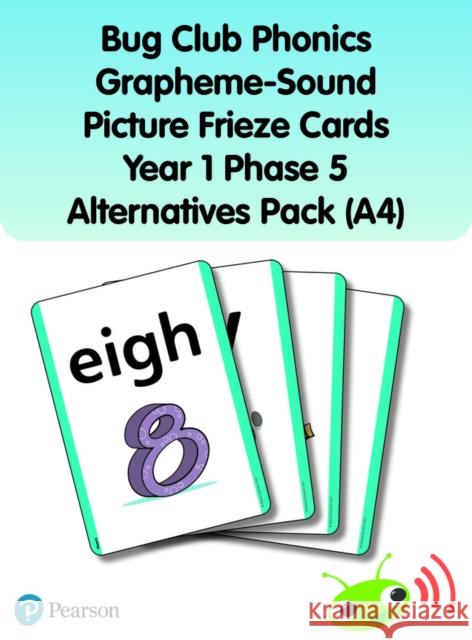 Bug Club Phonics Grapheme-Sound Picture Frieze Cards Year 1 Phase 5 alternatives (A4)