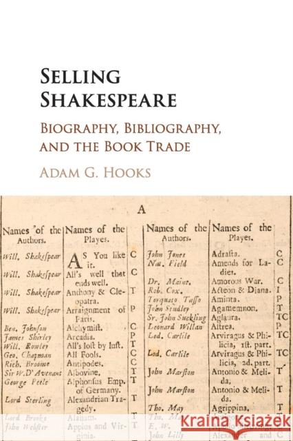 Selling Shakespeare: Biography, Bibliography, and the Book Trade