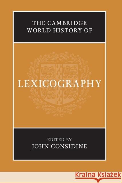 The Cambridge World History of Lexicography