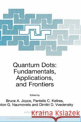 Quantum Dots: Fundamentals, Applications, and Frontiers