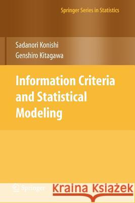 Information Criteria and Statistical Modeling