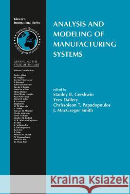 Analysis and Modeling of Manufacturing Systems
