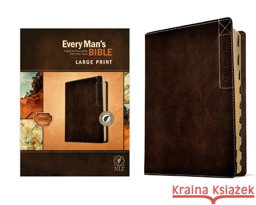 Every Man's Bible Nlt, Large Print, Deluxe Explorer Edition (Leatherlike, Rustic Brown, Indexed)