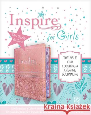 Inspire Bible for Girls NLT (Leatherlike, Pink): The Bible for Coloring & Creative Journaling