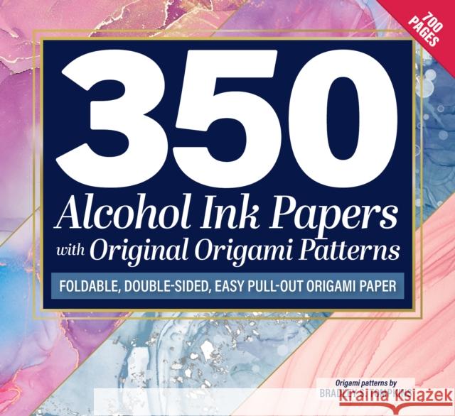 350 Alcohol Ink Papers with Original Origami Patterns: Foldable, Double-Sided, Easy Pull-Out Origami Paper