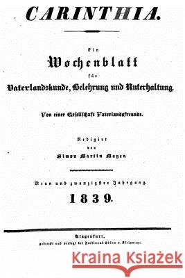 Carinthia. Zeitschrift für Vaterlandskunde, Belehrung und Unterhaltung