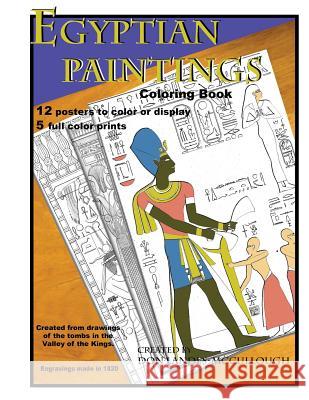 Egyptian Paintings Coloring Book: 16 Posters to color or display. 5 full color pictures.