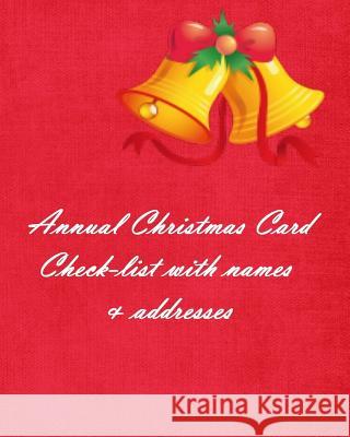 Annual Christmas Card Check-list with names & addresses