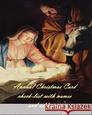 Annual Christmas Card check-list with names and addresses
