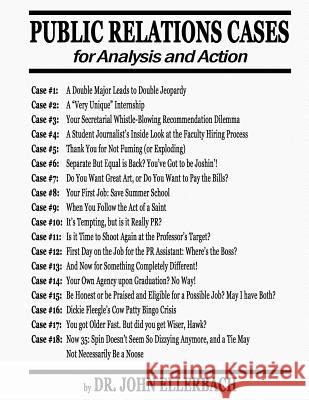 Public Relations Cases for Analysis and Action