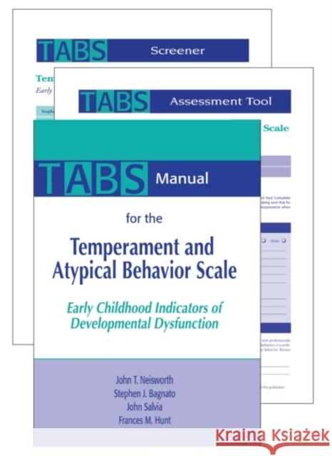 Temperament and Atypical Behavior Scale (Tabs) Complete Set: Early Childhood Indicators of Developmental Dysfunction