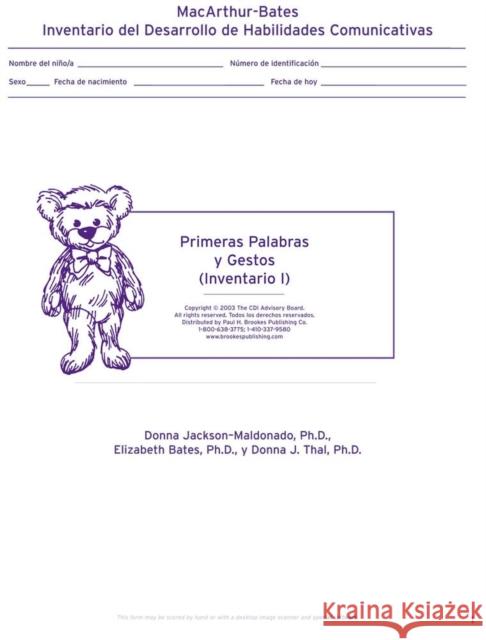 MacArthur Inventario del Desarrollo de Habilidades Comunicativas (Inventario): Inventario I: Primeras Palabras Y Gestos