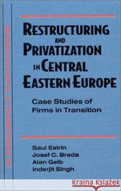 Restructuring and Privatization in Central Eastern Europe: Case Studies of Firms in Transition