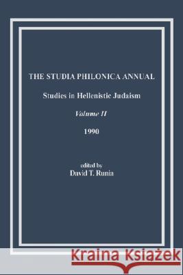 The Studia Philonica Annual, II, 1990