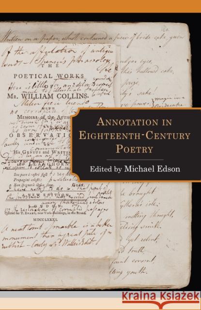 Annotation in Eighteenth-Century Poetry