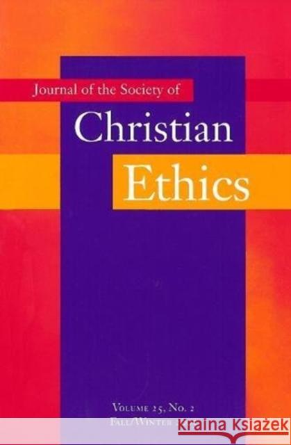 Journal of the Society of Christian Ethics: Fall/Winter 2018, Volume 38, No. 2