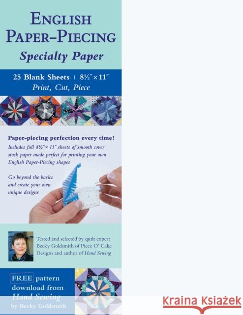 English Paper-Piecing Specialty Paper: 25 Blank Sheets | 8 1/2