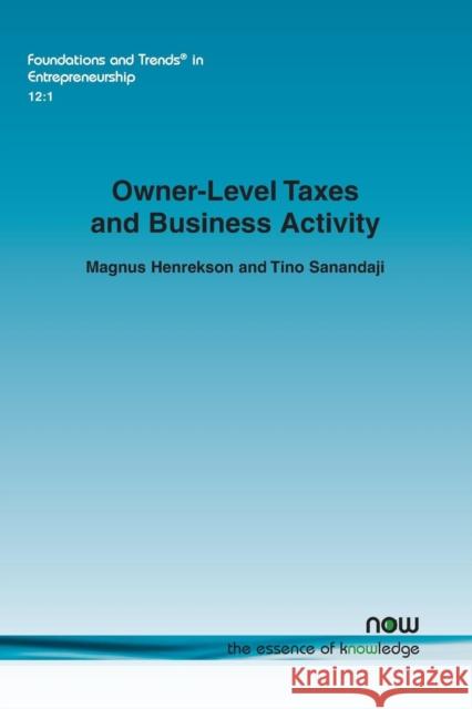 Owner-Level Taxes and Business Activity