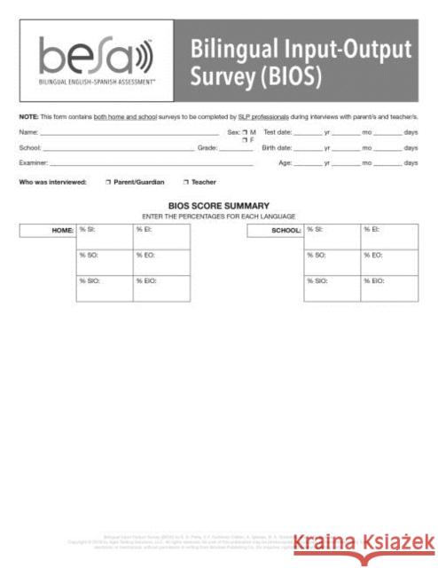 Bilingual Input-Output Survey (Bios)