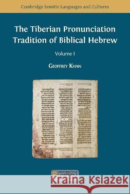 The Tiberian Pronunciation Tradition of Biblical Hebrew, Volume 1