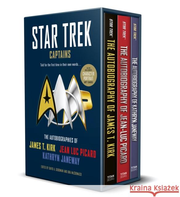 Star Trek Captains - The Autobiographies: Boxed set with slipcase and character portrait art of Kirk, Picard and Janeway a utobiographies