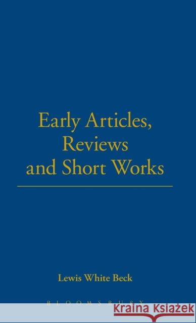 Early Articles, Reviews and Short Works