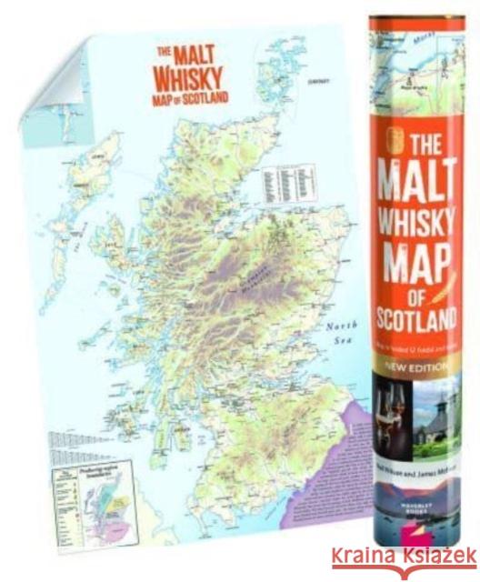 The MALT WHISKY MAP OF SCOTLAND: Folded, Rolled, Tubed