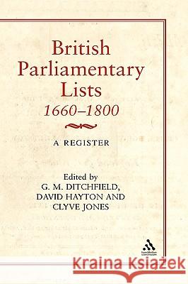 British Parliamentary Lists, 1660-1880: A Register